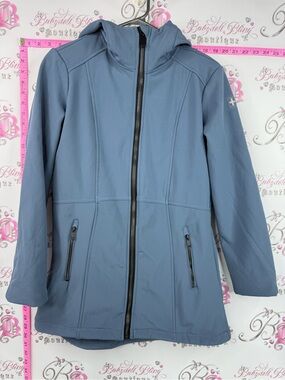 Swiss Tech jacket zip up outdoor Women's Light Blue Hooded Softshell Jacket